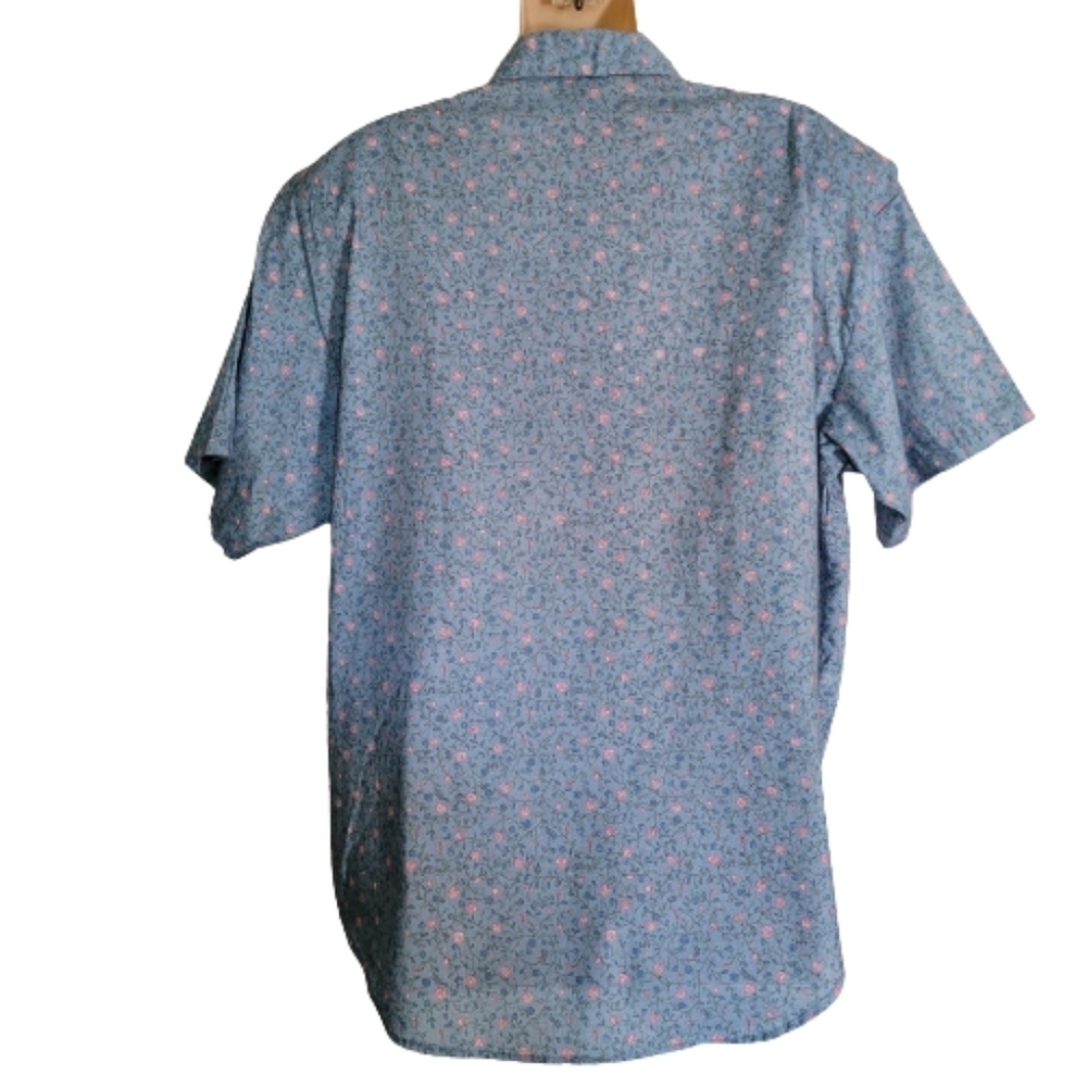 Vintage Separate Issue Blue Floral Button Down Short Sleeve Top Size Women's L - Picture 2 of 9